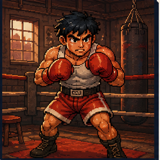 The Ring Rookie, a pixel-art boxer